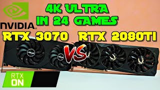 RTX 3070 vs RTX 2080Ti in 24 Games 4K Ultra RTX ON 2021 [upl. by Brittani]