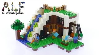 Lego Minecraft 21134 The Waterfall Base  Lego Speed Build Review [upl. by Blunt]