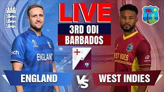 🔴Live West Indies vs England  3rd ODI  Live Cricket Score amp Commentary [upl. by Jessalyn]