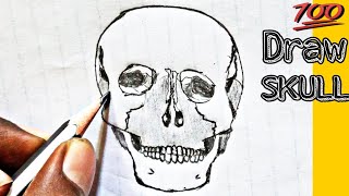 How to draw Anterior view of Skull labelled diagram  Skeleton And Movements class 11 [upl. by Teena671]