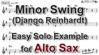 Minor Swing Django Reinhardt  Easy Solo Example for Alto Sax [upl. by Matti]