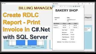 How to Create RDLC Report Print Invoice in CNet with SQL Server  Step By Step [upl. by Opal]