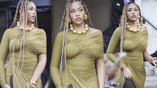 Jordyn Woods leaving a high end fashion show during Paris Fashion Week [upl. by Sansbury]