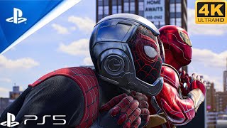 Ironman amp Antman colab VS sandman boss fight 4K realistic graphics gameplay Spiderman 2 Ps5 Slim [upl. by Amora]