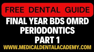 PERIODONTICS Part 1 FInal YEAR BDS LECTURES [upl. by Sitnerp881]