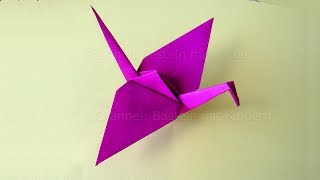 Origami Kranich  Basteln mit Kindern  Origami Tiere basteln mit Papier [upl. by Ecined786]