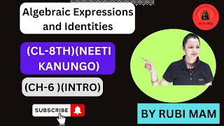 Algebraic Expressions and Identities Maths Class 8th CH6INTRO NEETI KANUNGO🔥 mathsquestions [upl. by Alywt570]