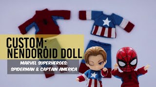 Custom Nendoroid Doll  Marvel Superheroes  Spiderman amp Captain America [upl. by Richella]