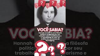 Hannah Arendt A filósofa da quotbanalidade do malquot [upl. by Nayb]