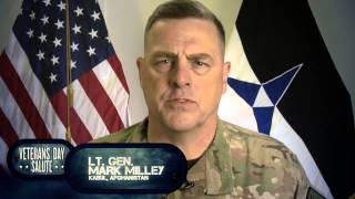 Lt Gen Mark Milley Veterans Day Salute [upl. by Amieva]