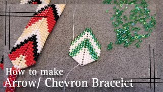 How to do Arrow  Chevron Bracelet  Odd peyote  Pinay Beader [upl. by Mchale]