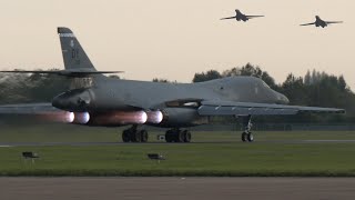 B1 bombers launch for NATO exercises emergency declared on return 🚨 [upl. by Ritchie]