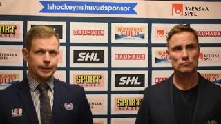 Presskonferens efter matchen IK Oskarshamn – Frölunda HC [upl. by Attelocin]