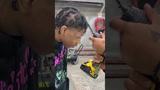 Guy is getting his hair twisted using a power drill [upl. by Enneles]