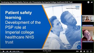 Developing the Patient Safety Partner role Presentation by Imperial College Healthcare NHS Trust [upl. by Hairas]