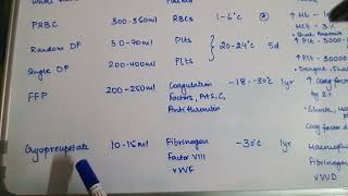 Blood Components  Temperature Shelf life Uses  Massive Transfusion Protocol [upl. by Tegdirb]