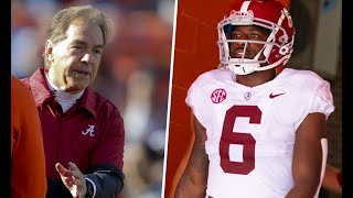 Nick Saban praises Trey Sanders 4th quarter and overtime performance vs Auburn  2021 Iron Bowl [upl. by Ahtera422]