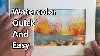 How To Paint A Watercolor Landscape Watercolor Painting For Beginners Watercolor Quick And Easy [upl. by Menell]