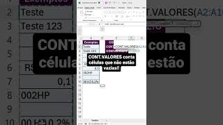 Diferença entre CONTNÚM vs CONTVALORES  shorts [upl. by Dielu]