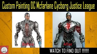 Custom Painting Mcfarlane DC Multiverse Cyborg Justice League 2021 justiceleague [upl. by Shelburne941]