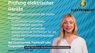 ELEKTROWACHT DGUVV3 Prüfung elektrischer Geräte [upl. by Llerdna]