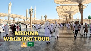 Medina Walking Tour Inside Masjid Al Nabawi and Downtown  Saudi Arabia [upl. by Eenram837]