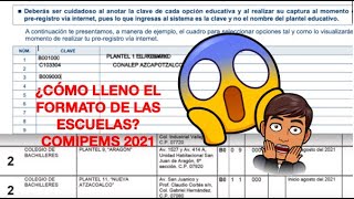 LLENADO DE CLAVES DE ESCUELAS COMIPEMS 2022 [upl. by Galateah]