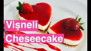 ÇOK KOLAY PİŞMEYEN VİŞNELİ CHEESECAKE TARİFİ  TATLI TARİFLERİ  MİS KOKULU TARİFLER [upl. by Ahseym]