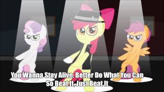 PMV Beat It Lyrics Black Gryph0n And Apple Bloom HD [upl. by Sokcin]