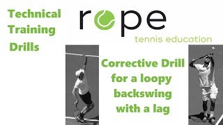 Technical Training  Corrective Drill for a Serve with a loopy Backswing and a Lag [upl. by Moreland779]