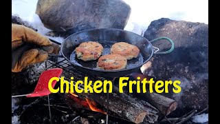 Chicken Fritters Cooked in the Woods LowCarb Ketogenic [upl. by Nnyllaf]