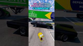 Qual carro passa por baixo do trailer e sobrevive beamng beamngdrive game gaming jogos carros [upl. by Acie]