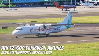 Caribbean Airlines ATR 72 600 Takeoff at Argyle International Airport [upl. by Perkin]