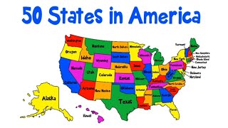 Fifty States Song Alphabetical Order Official Video Fifty States of America Map  Patriotic Song [upl. by Ortrude]