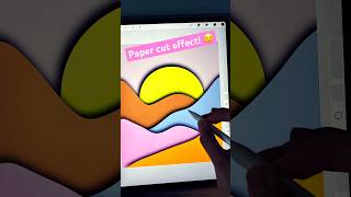 Easy procreate tutorial 💖  paper cut effect procreate illustration shorts [upl. by Ydnic]