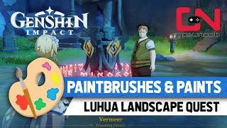 Vermeer Paintbrushes amp Paints Location Genshin Impact Luhua Landscape World Quest [upl. by Akimehs]