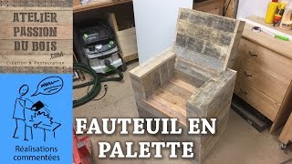 REALISER UN SALON DE JARDIN EN PALETTE  UN FAUTEUIL [upl. by Orten]