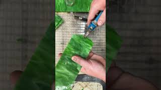 Cutting stained glassamp grinding for Tiffany style 3D plant stainedglass plants fyp art [upl. by Jairia590]