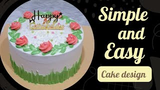 simple and easy rosette cake design 👌 cake cakes cakedecorating video youtube youtubevideo [upl. by Neerak6]