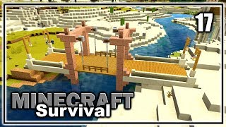 Vertical Lift Drawbridge in Minecraft  Minecraft Bedrock 114 Survival Lets Play  Ep 17 [upl. by Dyl]