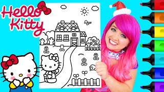 Coloring Hello Kitty House Coloring Book Page Prismacolor Colored Paint Markers  KiMMi THE CLOWN [upl. by Annaiek212]