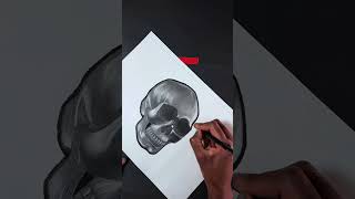 I Tried Realistic Chrome Skull Drawing How did I do 💀🎃 artideas artchallenges halloween [upl. by Ambrosane]