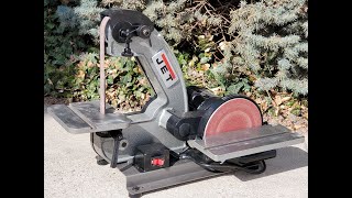 Jet J4002 Bench 1x42quot Belt and 8quot Disc Sander Unboxing Assembly and Review [upl. by Elnora203]