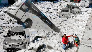 Catastrophe in France Huge hail and storm destroyed crops across the country [upl. by Eillit]