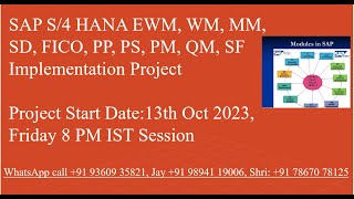 SAP S4 HANA EWMWM MM SD FICO PP PS PM QM project demo session Call 9178670 78125 [upl. by Omixam]