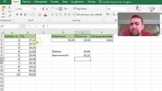 Variasjonsbredde gjennomsnitt median og typetall [upl. by Dewain]