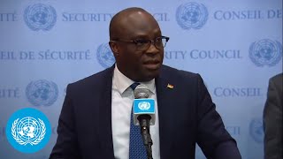 Gabon Ghana amp Mozambique on Sudan  Security Council Media Stakeout April 17th 2023 [upl. by Oneida680]