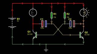 Astable Multivibrator using Transistor Animation [upl. by Ativ]