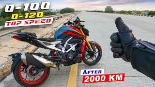 My Apache RTR 310  0 to 100  0 to 120  Top Speed  After 2000 Km  Modifications Start [upl. by Ahsienom512]