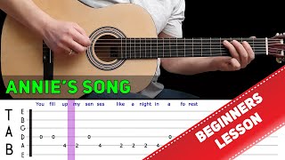 ANNIES SONG  Easy guitar melody lesson for beginners with tabs  John Denver [upl. by Liagabba]